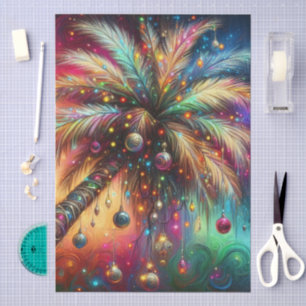 Christmas Palm Tree Tropical Beach Decoupage Tissue Paper