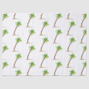 Christmas Palm Tree Tropical Beachy Lights Beach Tissue Paper
