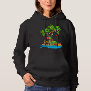 Christmas Palm Tree Tropical Xmas Coconut Lights P Hoodie