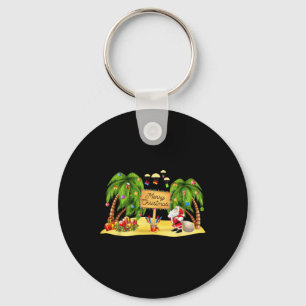 Christmas Palm Tree Tropical Xmas Coconut Lights P Keychain