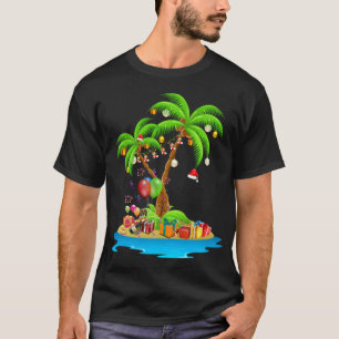 Christmas Palm Tree Tropical Xmas Coconut Lights P T-Shirt