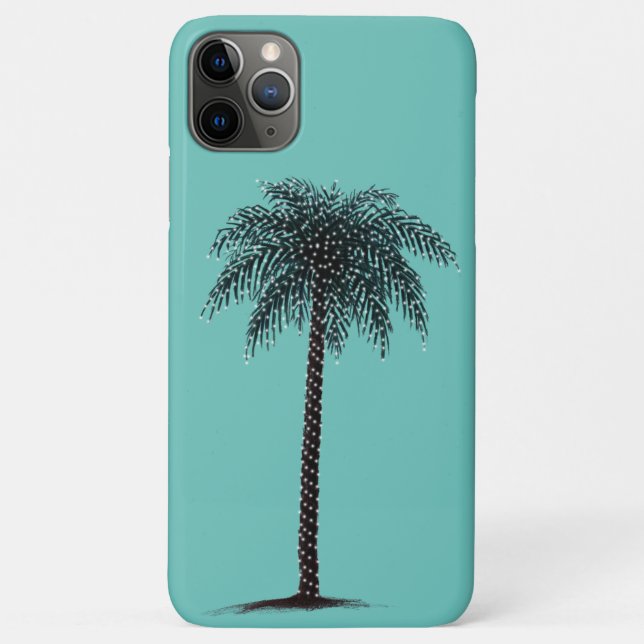 Christmas Palm Tree turquoise iPhone Case (Back)