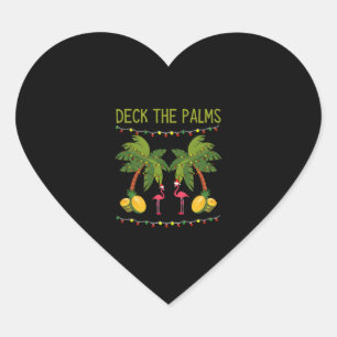 Christmas Palm Tree With Holiday Lights and Heart Sticker