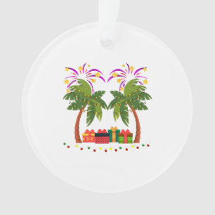 Christmas Palm Tree With Presents and Holiday Ornament
