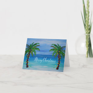 Christmas palm treess Holiday lights cards. Card