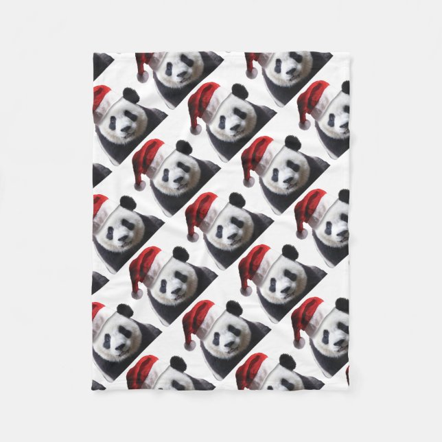 Christmas Panda Bear Fleece Blanket (Front)