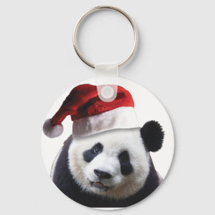 Christmas Panda Bear Keychain