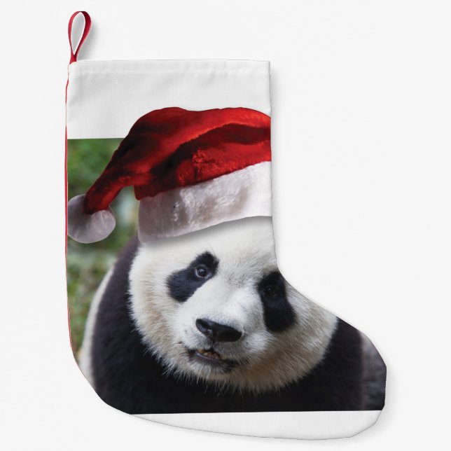 Christmas Panda Bear Small Christmas Stocking (Front)