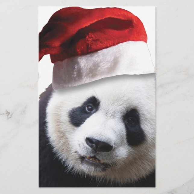 Christmas Panda Bear Stationery (Front)