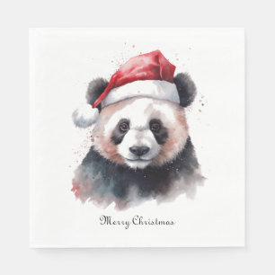 Christmas Panda, customizable Napkin