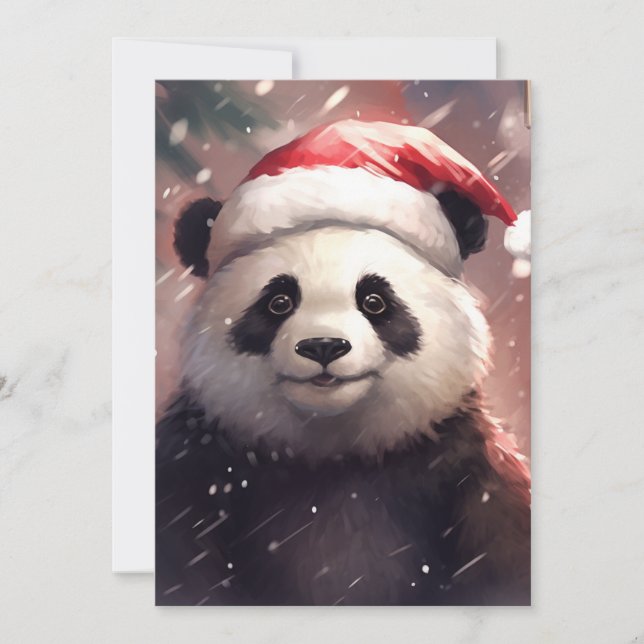 Christmas Panda Holiday Card (Front)