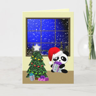 Christmas Panda Holiday Card