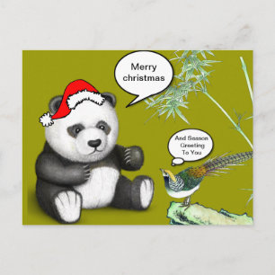 Christmas Panda Holiday Postcard
