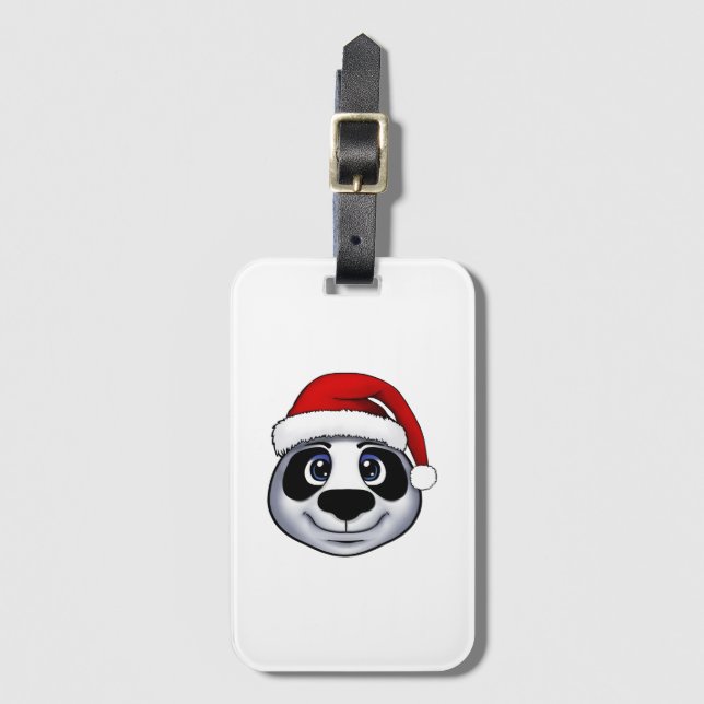 Christmas Panda Luggage Tag (Front Vertical)