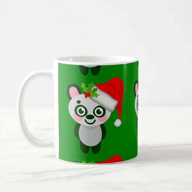 christmas panda santa claus coffee mug (Left)