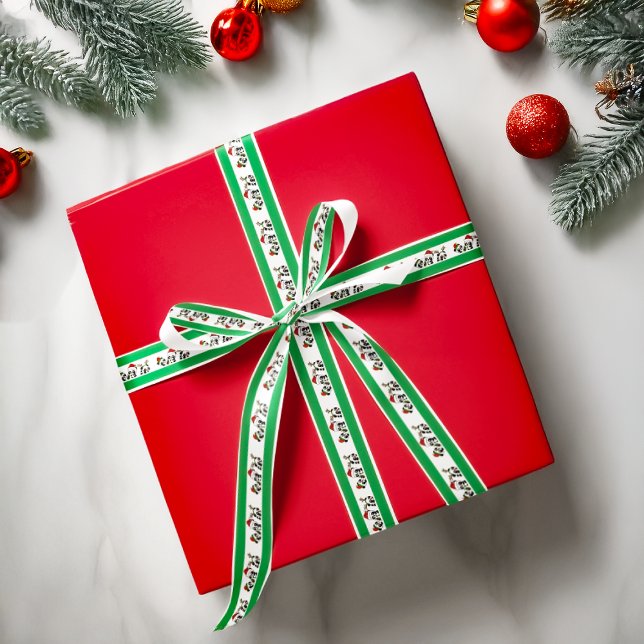 Christmas Pandas Satin Ribbon (Creator Uploaded)