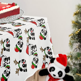 Christmas Pandas Tablecloth