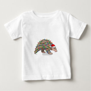 Christmas Pangolin Manis Santa Hat Holiday Baby T-Shirt