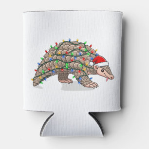  Christmas Pangolin Manis Santa Hat Holiday   Can Cooler