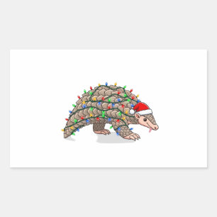 Christmas Pangolin Manis Santa Hat Holiday Sticker