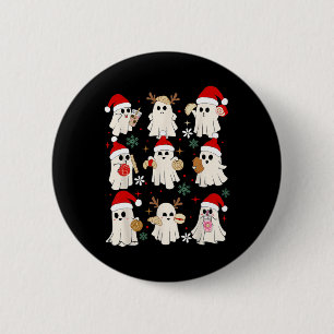 Christmas Pantasmas Ghost Santa Conchas 2 Inch Round Button