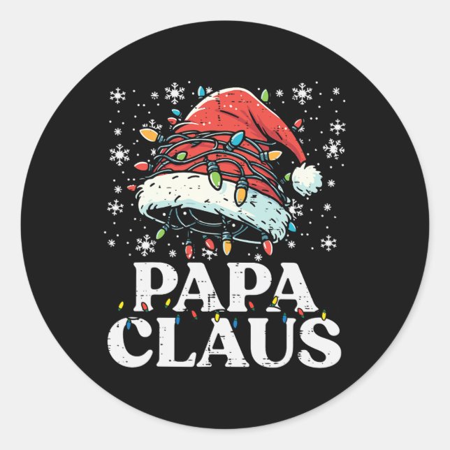 Christmas Papa Claus Xmas Dad Family Matching Gran Classic Round Sticker (Front)