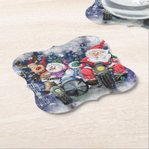 Christmas Paper Coaster Happy Christmas Friends