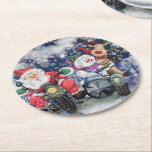 Christmas Paper Coaster with Happy Friends<br><div class="desc">Merry Christmas Paper Coasters with Happy Friends - Painting - Choose / Add Your Unique Text / Name / Colour - Make Your Special Gift - Resize and move or remove and add elements / text with customization tool ! Painting and Design by MIGNED. Please see my other projects /...</div>