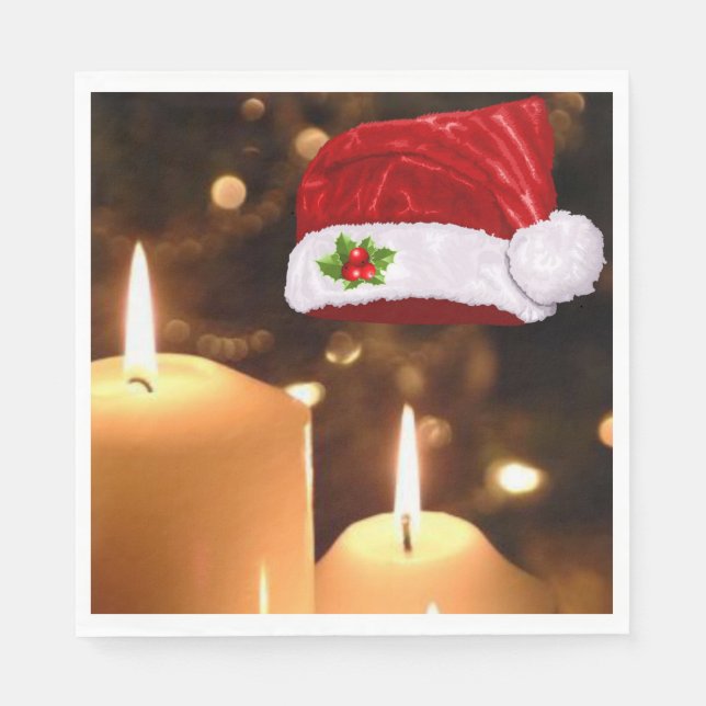 Christmas Paper Napkins, Christmas Candle Napkin (Front)