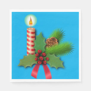 Christmas Paper Napkins, Christmas Candle Napkin