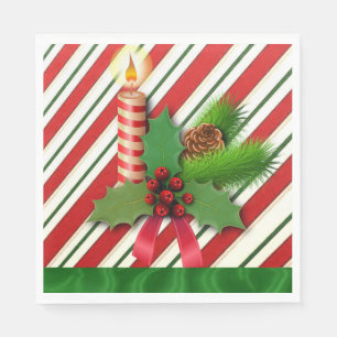 Christmas Paper Napkins, Christmas Candle Napkin
