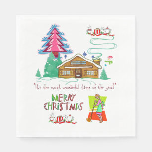 Christmas Paper Napkins, Cleaning Lady Napkin