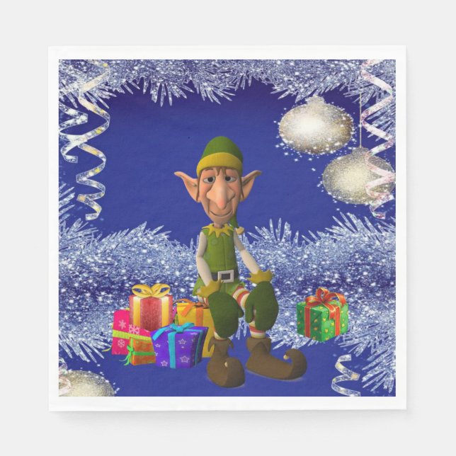 Christmas Paper Napkins, Elf Napkin (Front)