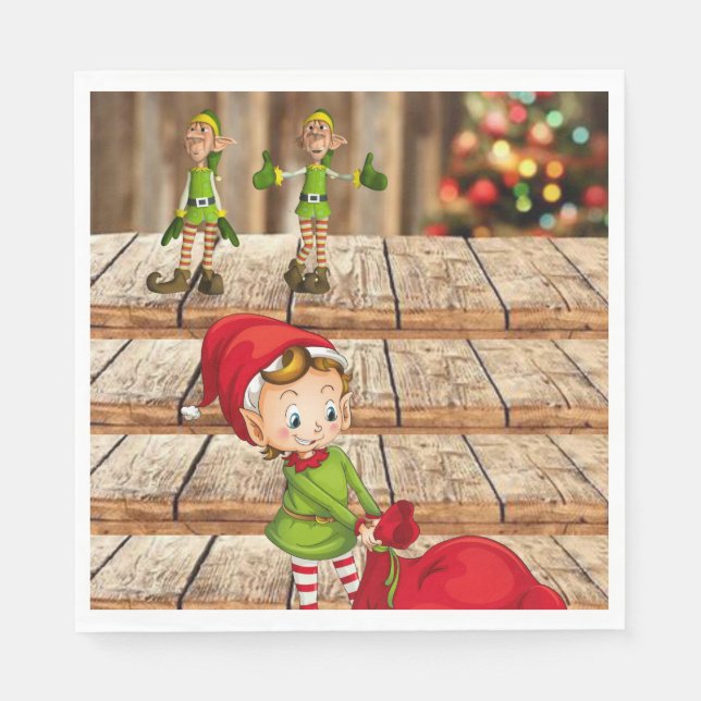 Christmas Paper Napkins, Elf Napkin (Front)