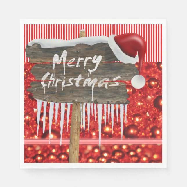 Christmas Paper Napkins, Merry Christmas Napkin (Front)