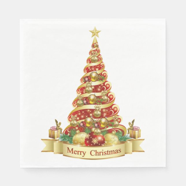 Christmas Paper Napkins, Merry Christmas Napkin (Front)