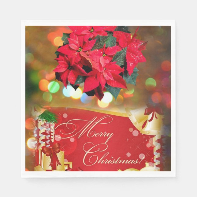 Christmas Paper Napkins, Merry Christmas Napkin (Front)