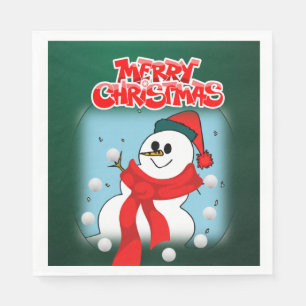 Christmas Paper Napkins, Merry Christmas Napkin