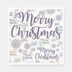 Christmas Paper Napkins, Merry Christmas Napkin