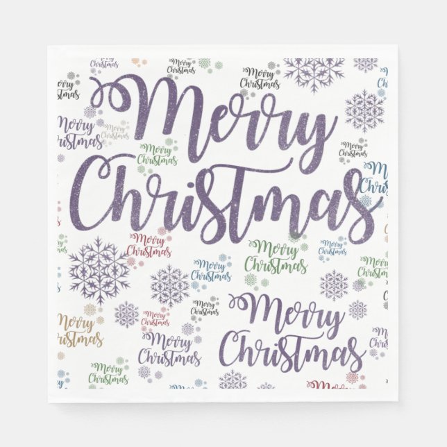 Christmas Paper Napkins, Merry Christmas Napkin (Front)