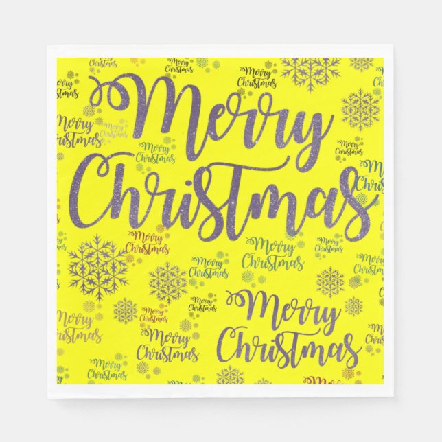 Christmas Paper Napkins, Merry Christmas Napkin (Front)
