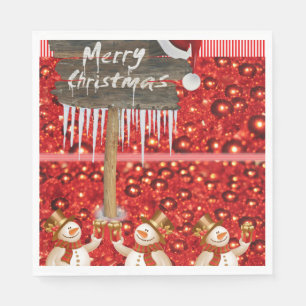 Christmas Paper Napkins, Merry Christmas Napkin