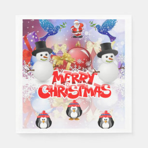 Christmas Paper Napkins, Merry Christmas Napkin