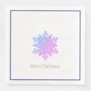 Christmas Paper Napkins Purples Snowflake
