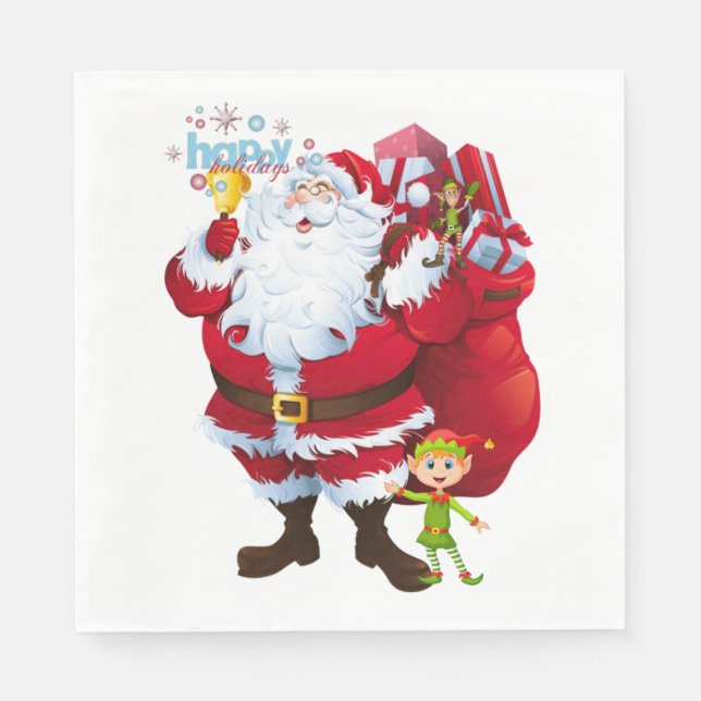 Christmas Paper Napkins, Santa Napkin (Front)