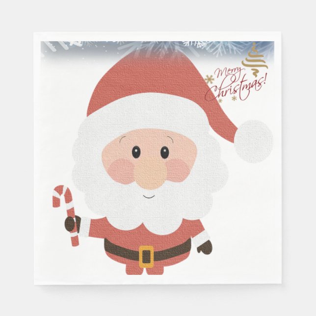 Christmas Paper Napkins, Santa Napkin (Front)