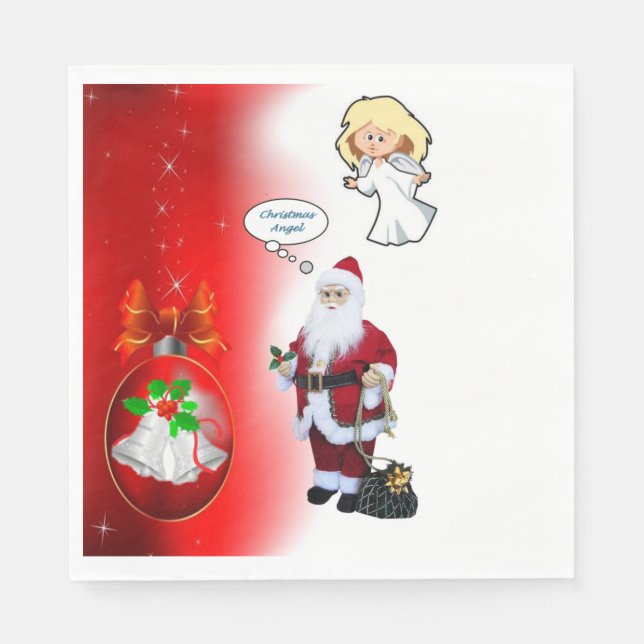 Christmas Paper Napkins, Santa Napkin (Front)