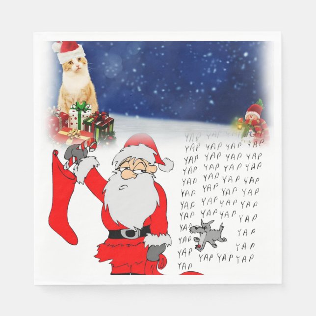 Christmas Paper Napkins, Santa Napkin (Front)