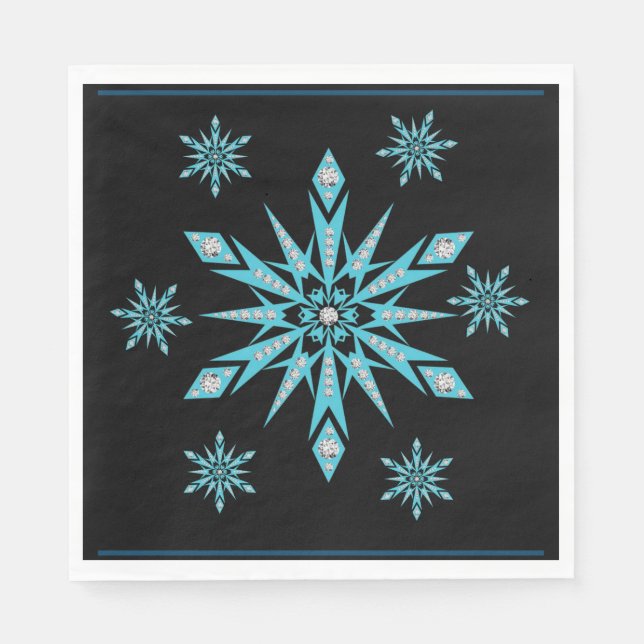 Christmas Paper Napkins, Snowflake Napkin (Front)