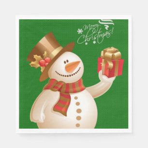 Christmas Paper Napkins, Snowman Napkin